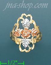 14K Gold 3Color Dia-Cut Ring