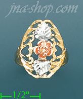 14K Gold 3Color Dia-Cut Ring