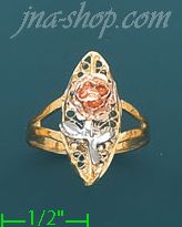 14K Gold 3Color Dia-Cut Ring