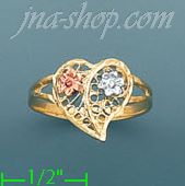 14K Gold 3Color Dia-Cut Ring