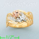 14K Gold 3Color Dia-Cut Ring