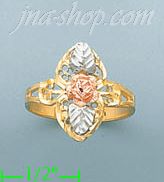 14K Gold 3Color Dia-Cut Ring