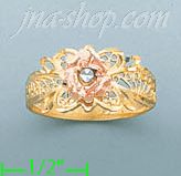 14K Gold 3Color Dia-Cut Ring