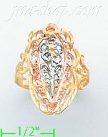 14K Gold 3Color Dia-Cut Ring