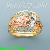 14K Gold 3Color Dia-Cut Ring