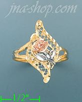 14K Gold 3Color Dia-Cut Ring