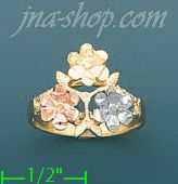 14K Gold 3Color Dia-Cut Ring