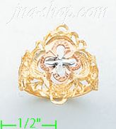 14K Gold 3Color Dia-Cut Ring