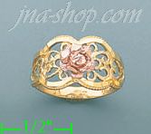 14K Gold 3Color Dia-Cut Ring