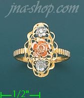 14K Gold 3Color Dia-Cut Ring