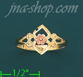 14K Gold 3Color Dia-Cut Ring