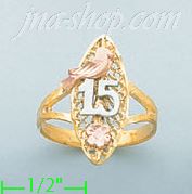 14K Gold 3Color Dia-Cut Ring