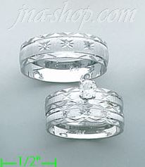 14K White Gold Couple's Rings