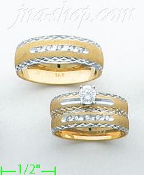 2-Tone 14K Gold Couple's Rings