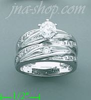 14K Gold CZ Wedding Set Ring