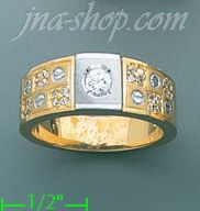 14K Gold CZ Wedding Set Ring