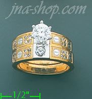 14K Gold CZ Wedding Set Ring