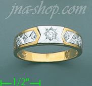 14K Gold CZ Wedding Set Ring