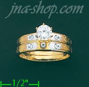 14K Gold CZ Wedding Set Ring