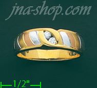 14K Gold CZ Wedding Set Ring