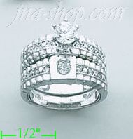 14K Gold CZ Wedding Set Ring