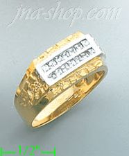 14K Gold High Polished Men's CZ Ring