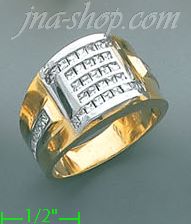 14K Gold High Polished Men's CZ Ring