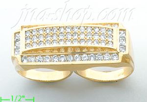 14K Gold High Polished Men's CZ Ring