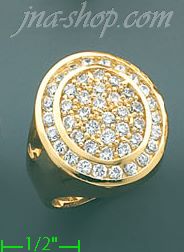 14K Gold High Polished Men's CZ Ring