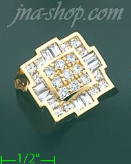 14K Gold High Polished Men's CZ Ring