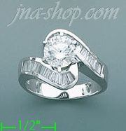 14K Gold High Polished Ladies' CZ Ring