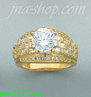 14K Gold High Polished Ladies' CZ Ring