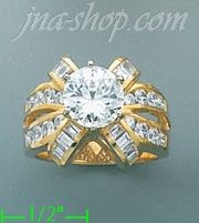 14K Gold High Polished Ladies' CZ Ring