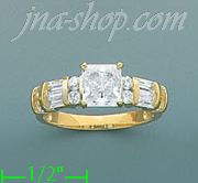 14K Gold High Polished Ladies' CZ Ring