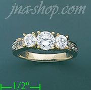 14K Gold High Polished Ladies' CZ Ring