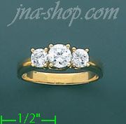 14K Gold High Polished Ladies' CZ Ring