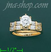 14K Gold High Polished Ladies' CZ Ring