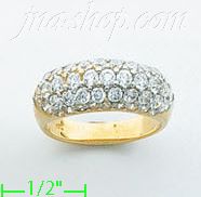 14K Gold High Polished Ladies' CZ Ring