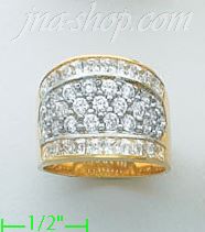 14K Gold High Polished Ladies' CZ Ring