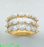 14K Gold High Polished Ladies' CZ Ring