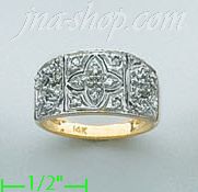 14K Gold Fancy CZ & Thumb Ring