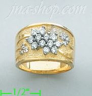 14K Gold Fancy CZ & Thumb Ring