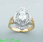 14K Gold Fancy CZ & Thumb Ring