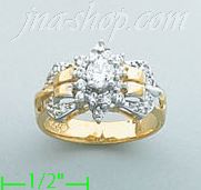 14K Gold Fancy CZ & Thumb Ring