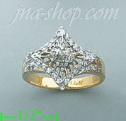 14K Gold Fancy CZ & Thumb Ring