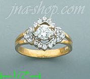 14K Gold Fancy CZ & Thumb Ring