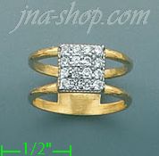 14K Gold Fancy CZ & Thumb Ring