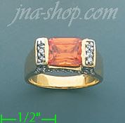 14K Gold Fancy CZ & Thumb Ring