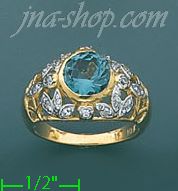 14K Gold Fancy CZ & Thumb Ring