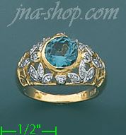 14K Gold Fancy CZ & Thumb Ring